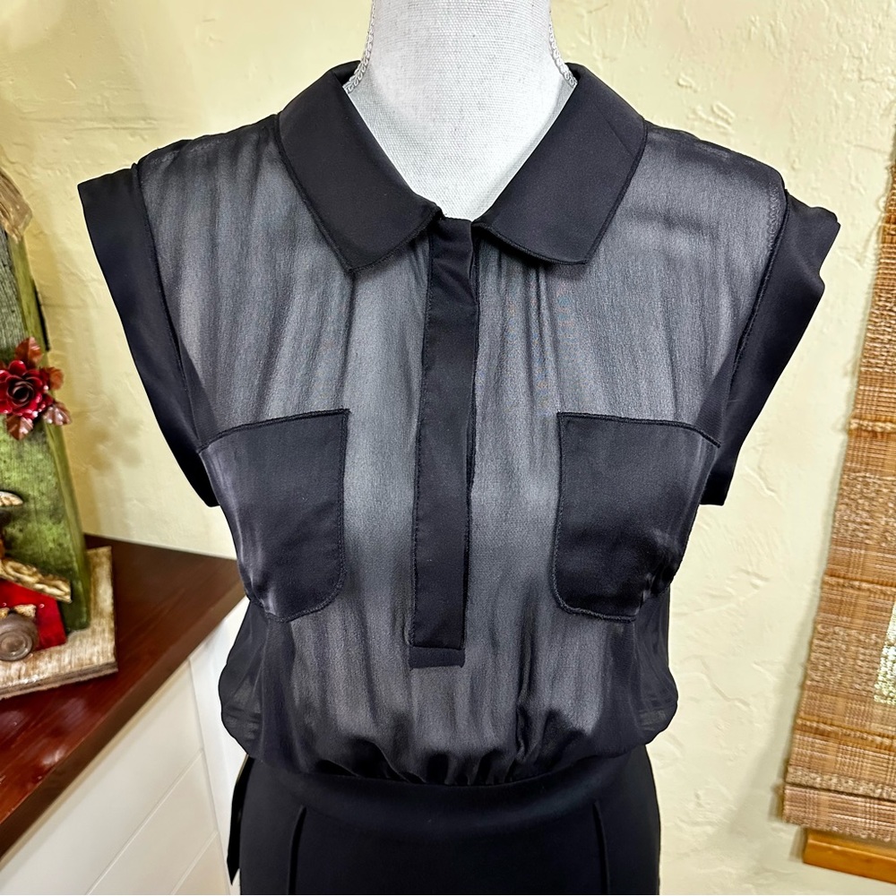 NWT! Bebe Black Blouse Dress - Picture 7 of 7